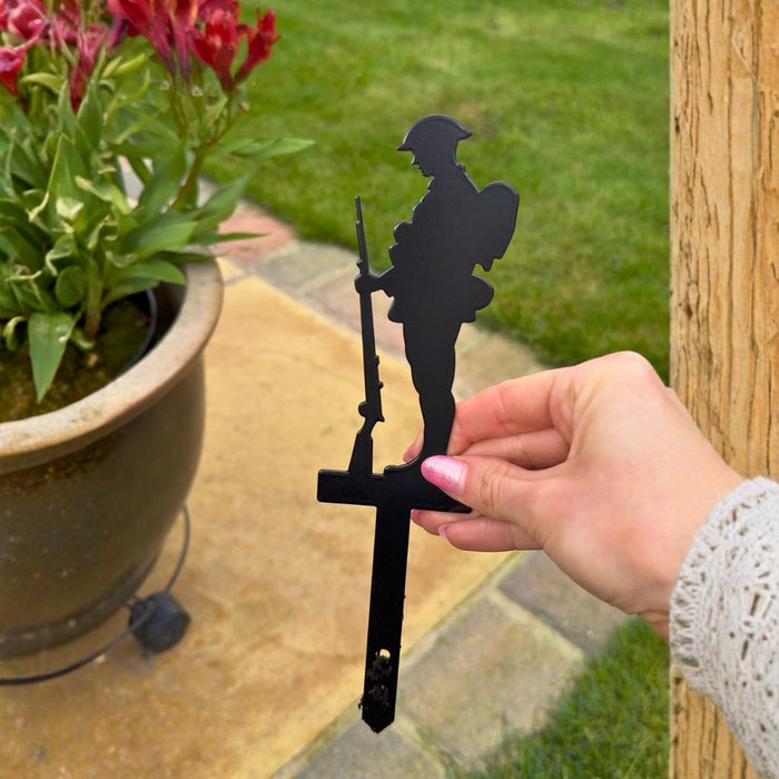 Metal Remembrance Soldier Plant Pot Stake