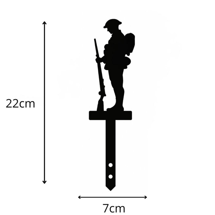 Metal Remembrance Soldier Plant Pot Stake