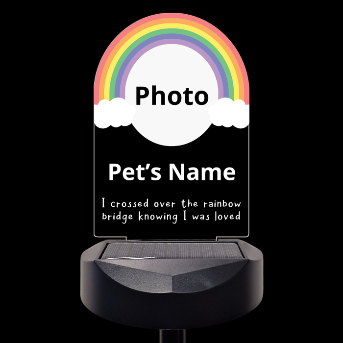 Rainbow Pet Memorial Solar Stake (You Can Personalise Me!)
