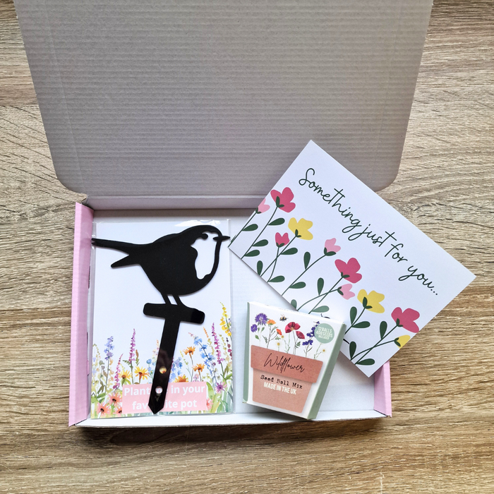 Robin Stake + Wildflower Seed balls Gift Set