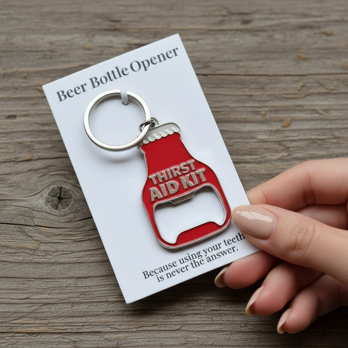 Thirst Aid Kit Beer BOTTLE OPENER Keyring