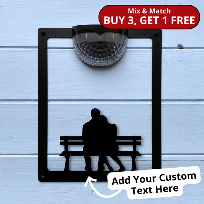 Couple on Bench Solar Light Wall Plaque (You Can Personalise Me!)