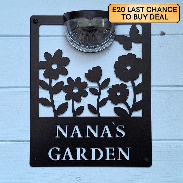 Nana's Garden Sign with Solar Powered Light