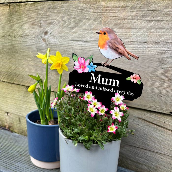 'Mum' Large Robin Pot Stake