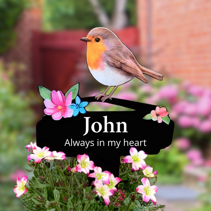 Personalised Large Robin Pot Stake