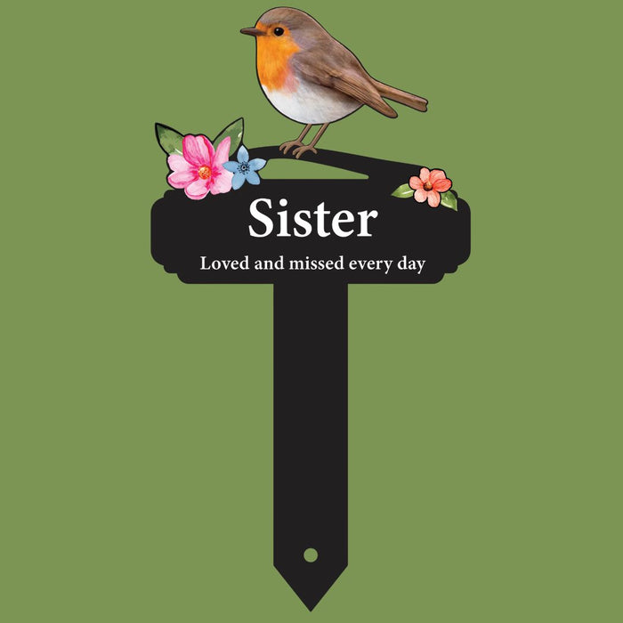 'Mum's Garden' Large Robin Pot Stake