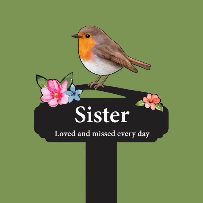 'Mum's Garden' Large Robin Pot Stake