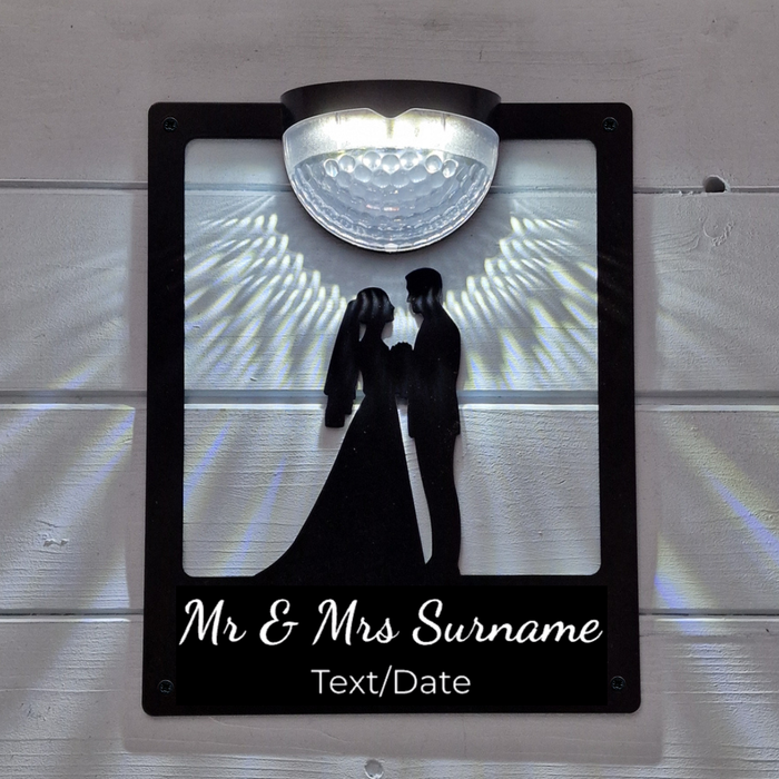 'Mr & Mrs' Wedding Solar Light Wall Plaque (You Can Personalise Me!)