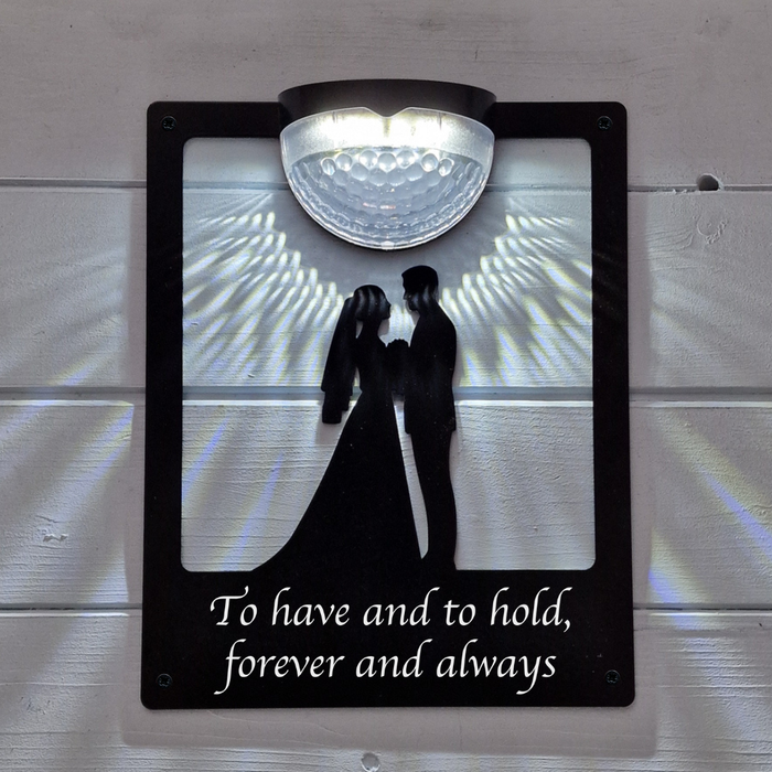 "To have and to hold"  Wedding Solar Light Wall Plaque