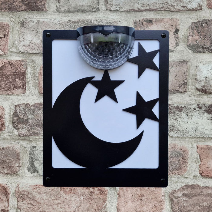 Moon and Stars Solar Light Wall Plaque
