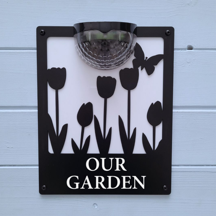 Our Garden Sign with Solar Powered Light