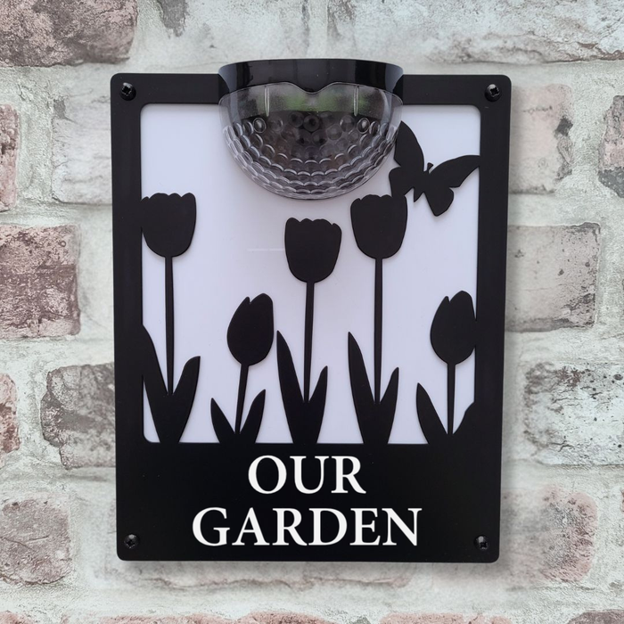 Our Garden Sign with Solar Powered Light