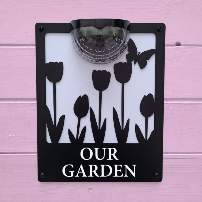 Our Garden Sign with Solar Powered Light