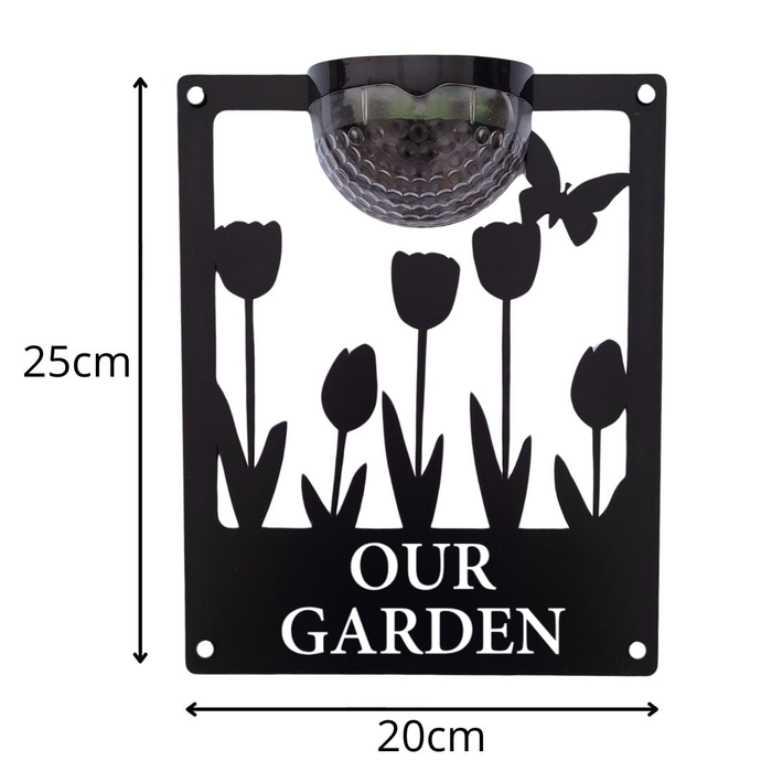 Our Garden Sign with Solar Powered Light