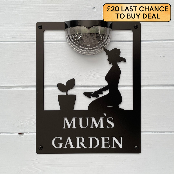 Mum's Garden Sign with Solar Powered Light