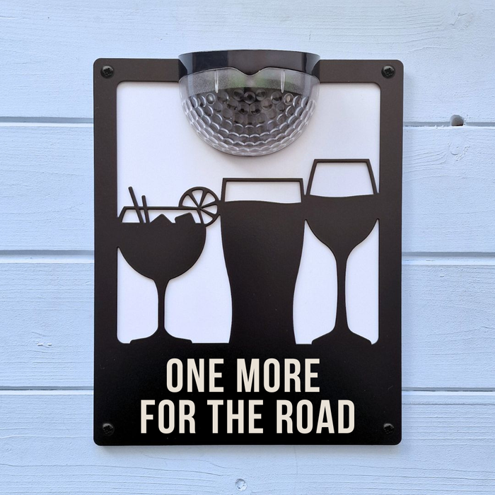 'One more for the road' Drinks Solar Light Wall Plaque
