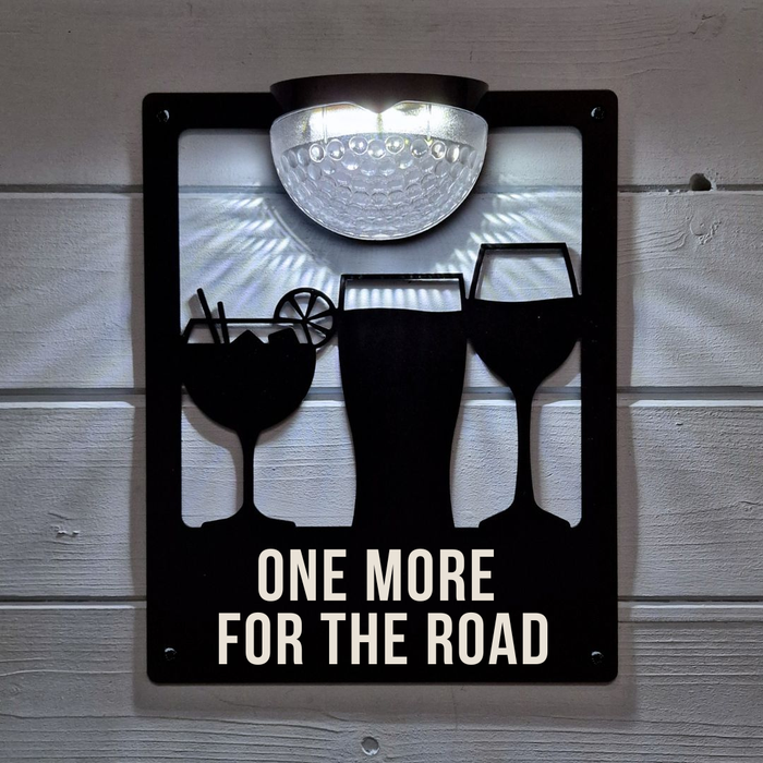 'One more for the road' Drinks Solar Light Wall Plaque