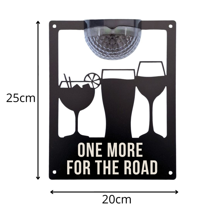 'One more for the road' Drinks Solar Light Wall Plaque