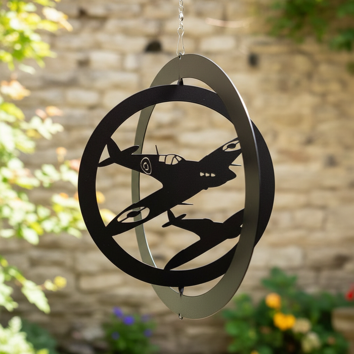 Spitfire Hanging Silhouette Orbit Spinner (Spins at Fixed 90°)