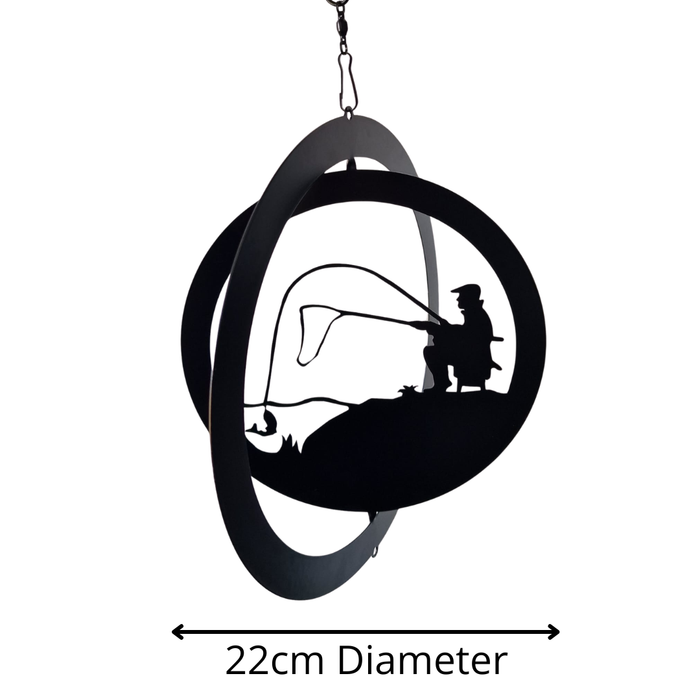 Fisherman Hanging Silhouette Orbit Spinner