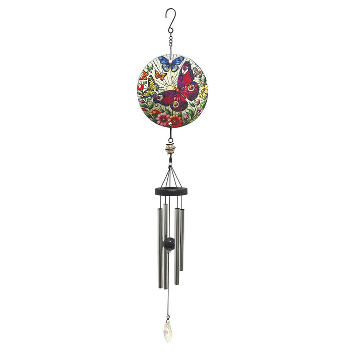 Glass Suncatcher Windchime - Butterfly