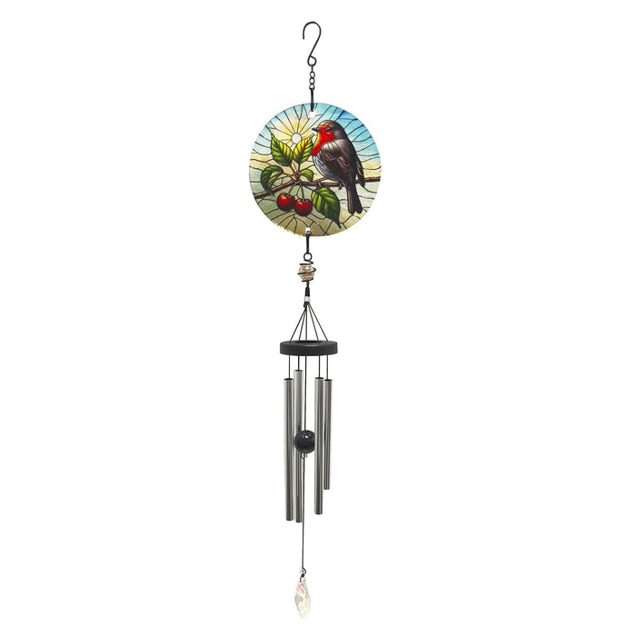 Glass Suncatcher Windchime - Robin
