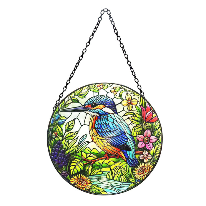 Large Glass Hanging Kingfisher Suncatcher