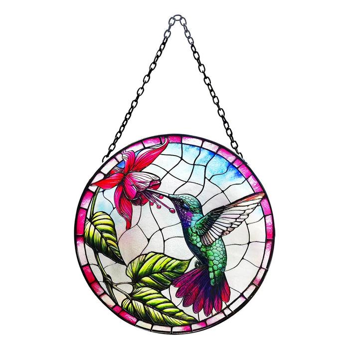 Large Glass Hanging Hummingbird Suncatcher