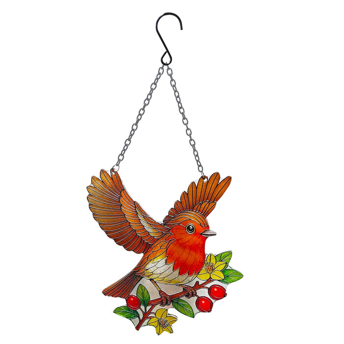 Cut Glass Hanging Suncatcher - Robin