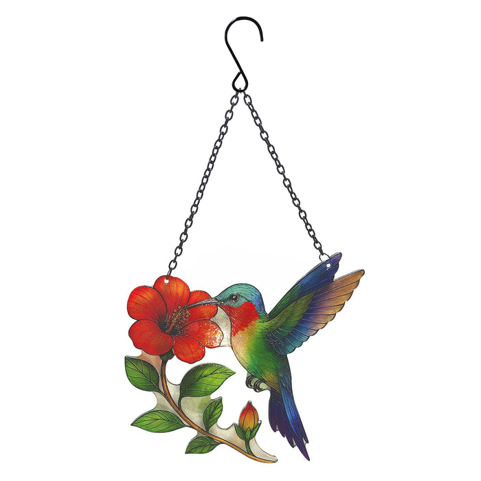 Cut Glass Hanging Suncatcher - Hummingbird