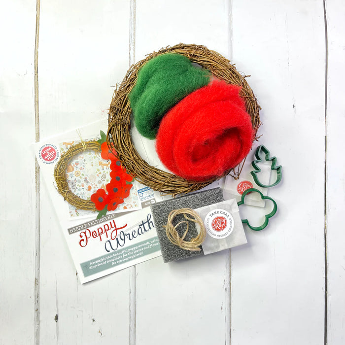 Poppy Wreath Needle Felting Craft Kit