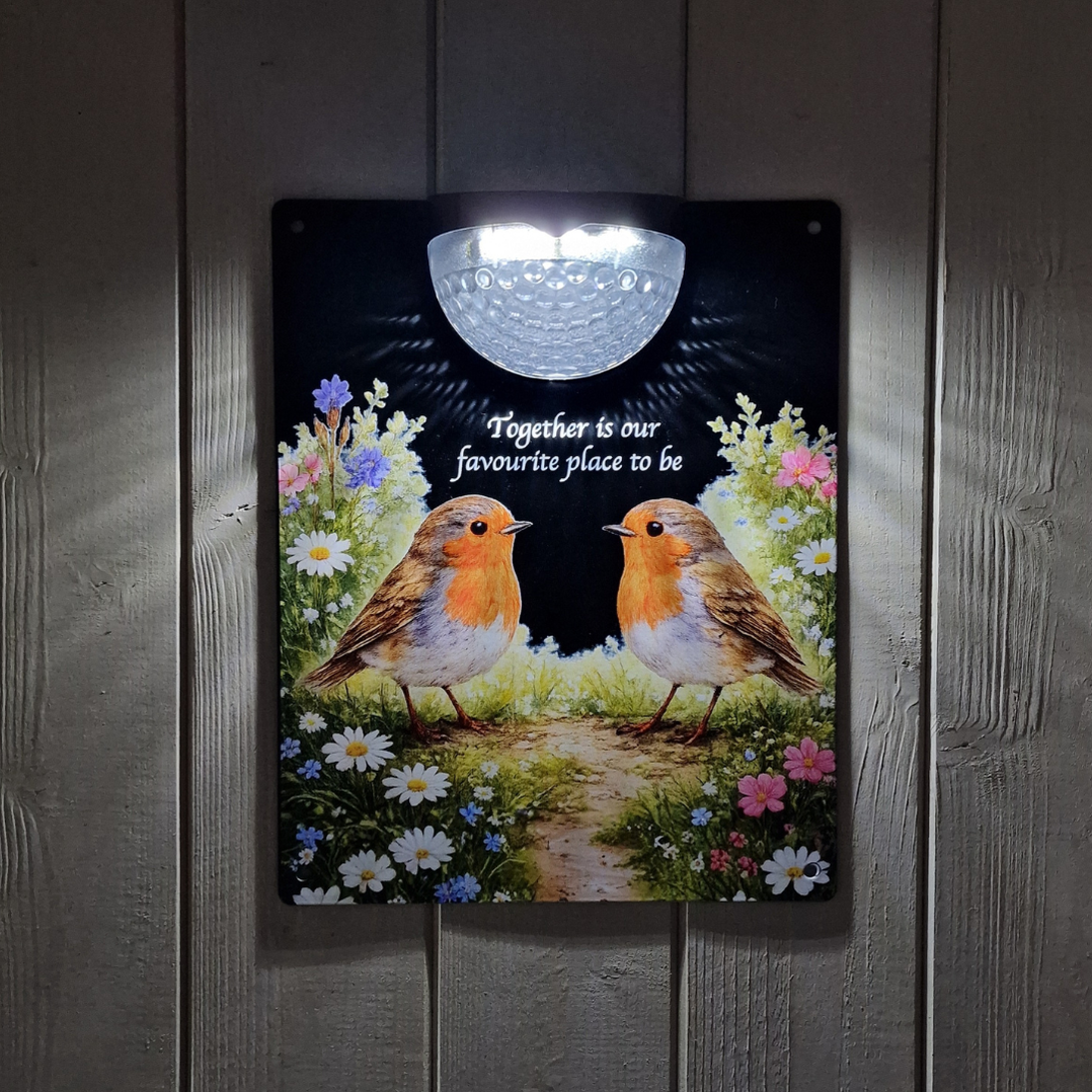 Together Robins Solar Light Wall Plaque — Flory's Online