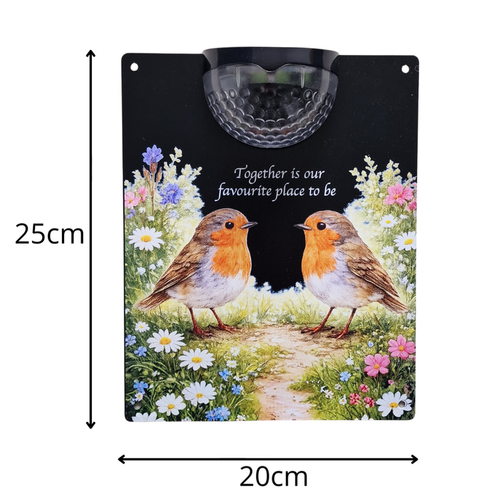 Together Robins Solar Light Wall Plaque