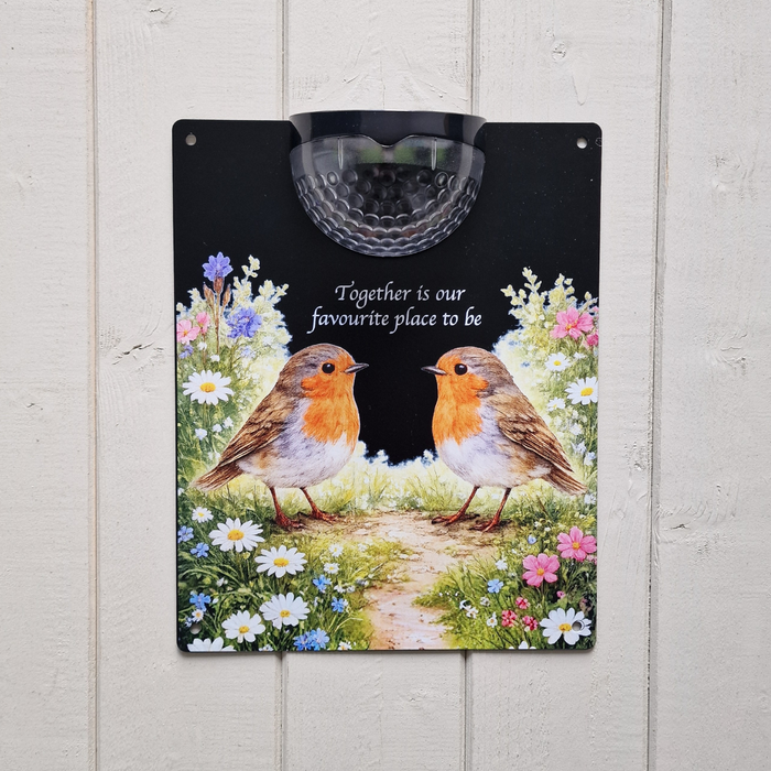 Together Robins Solar Light Wall Plaque