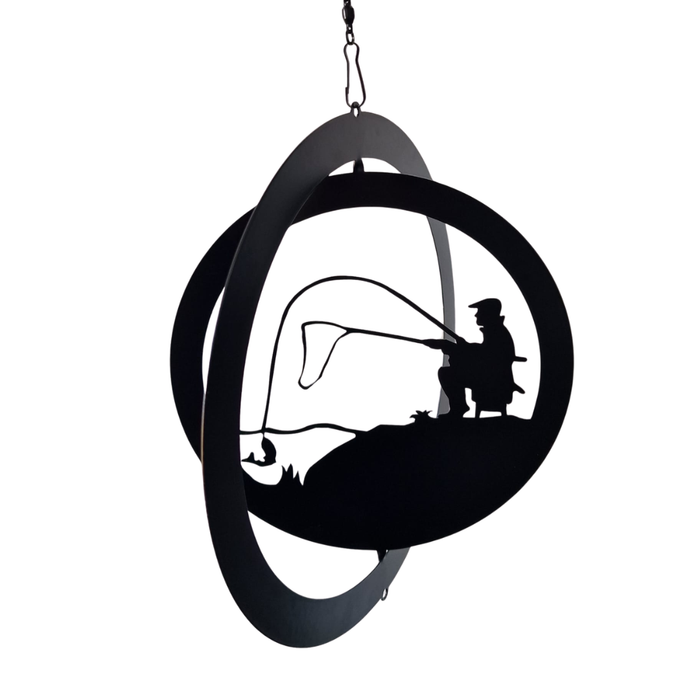 Fisherman Hanging Silhouette Orbit Spinner