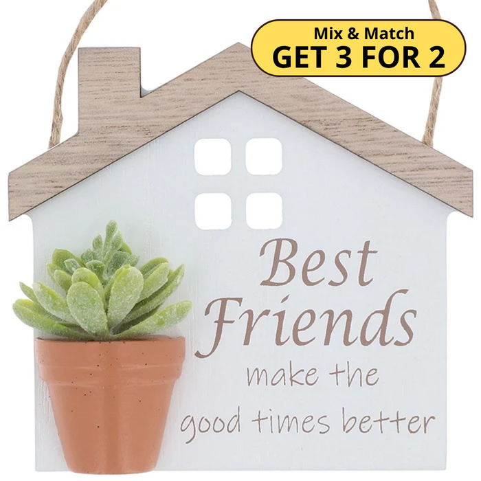 Planted With Love Best Friends Hanging Plaque