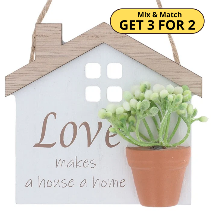 Love Makes A House A Home Hanging Plaque