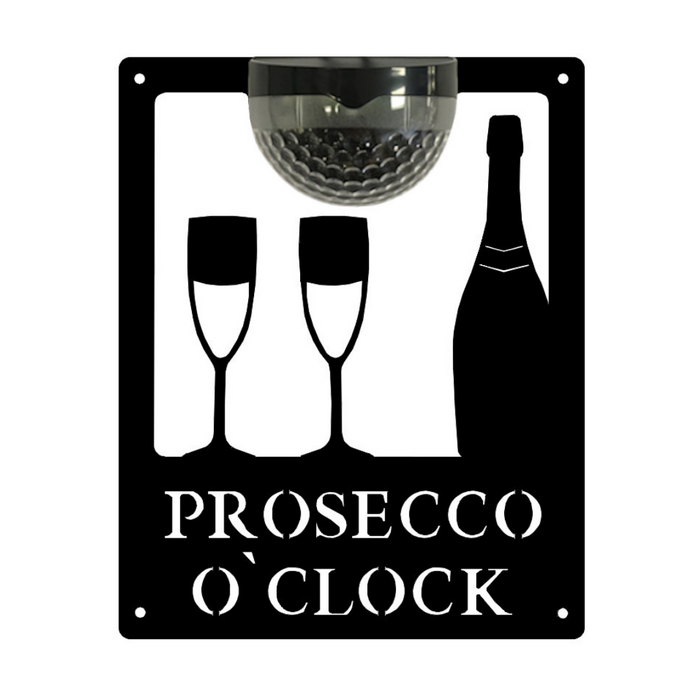 IMPERFECT- Prosecco O'Clock Sign with Solar Powered Light