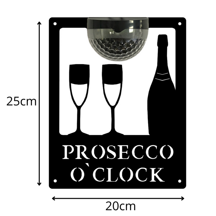 IMPERFECT- Prosecco O'Clock Sign with Solar Powered Light
