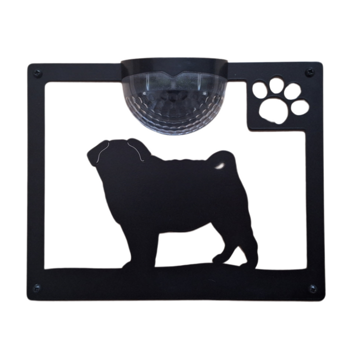 IMPERFECT - Pug Dog Solar Light Wall Plaque