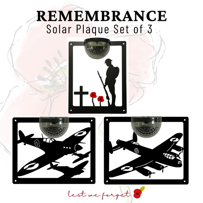 Remembrance Bundle - Set of 3 Solar Plaques