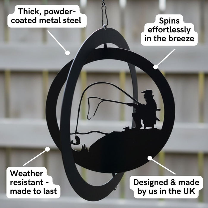 Fisherman Hanging Silhouette Orbit Spinner