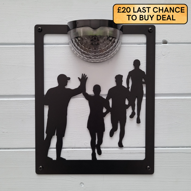 Running Group Solar Light Wall Plaque