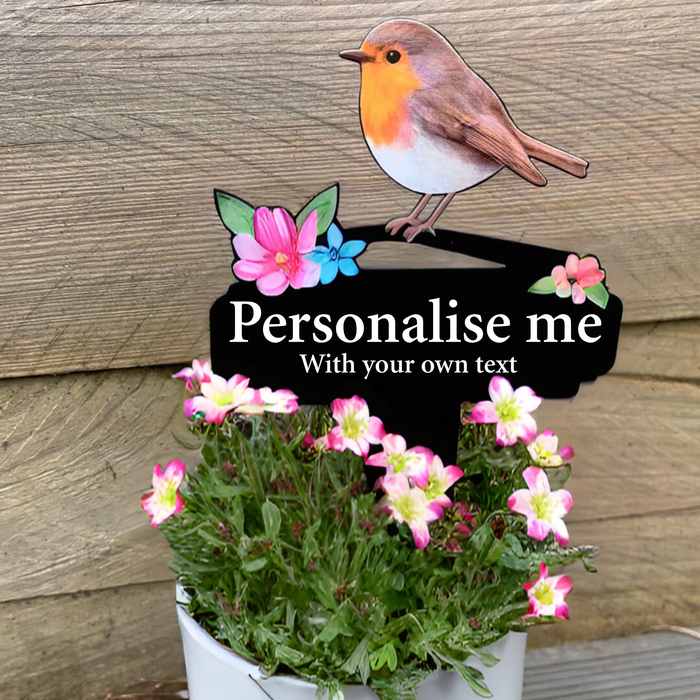 Personalised Large Robin Pot Stake