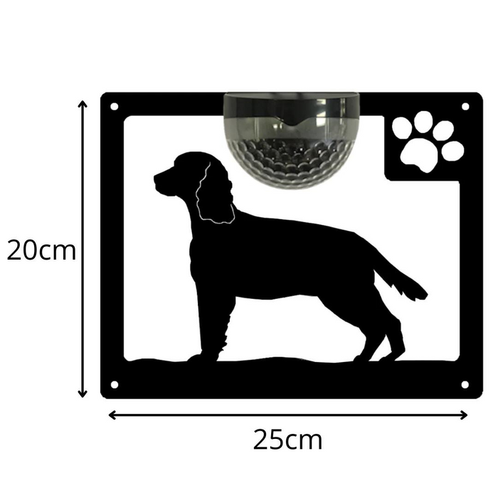 IMPERFECT- Springer Spaniel Dog Solar Light Wall Plaque