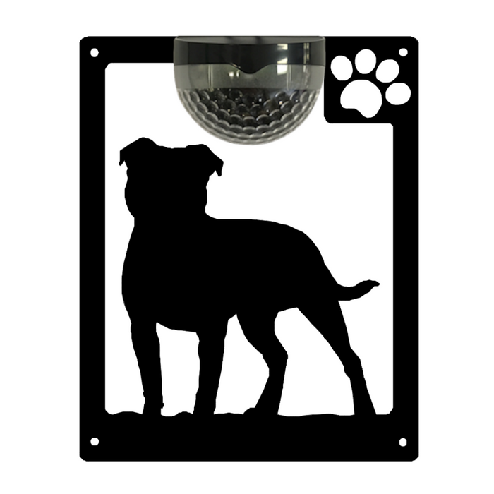 IMPERFECT- Staffie Dog Solar Light Wall Plaque