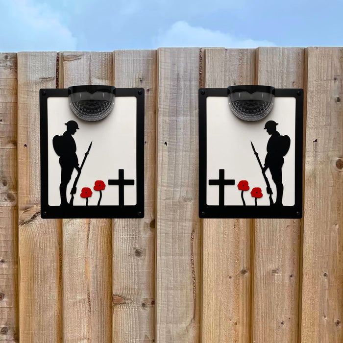 Remembrance Solar Light Wall Plaque Duo - Left AND Right Facing