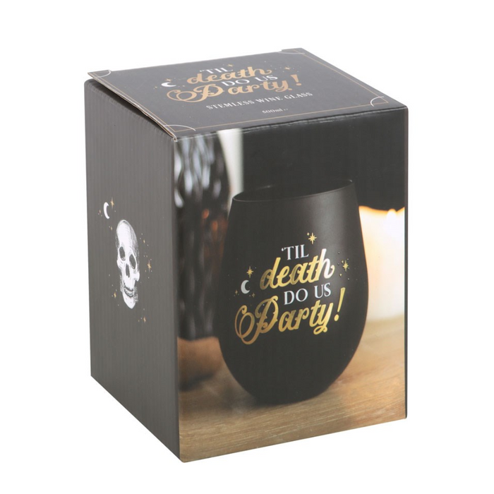 Til Death Do Us Party Stemless Wine Glass