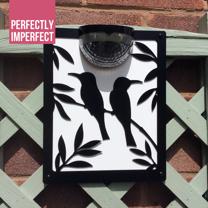 IMPERFECT- Two Birds Solar Light Wall Plaque