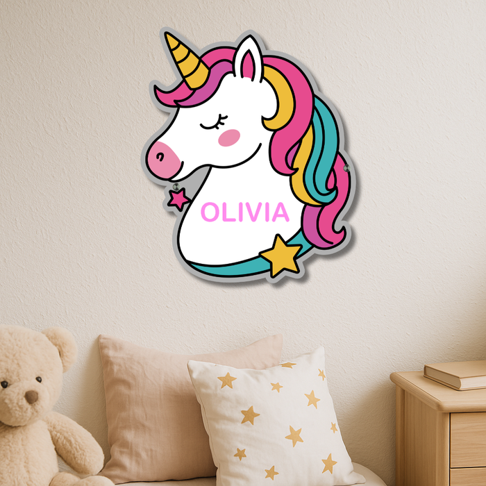 XL Personalised Metal Unicorn Children's Bedroom Wall Decor